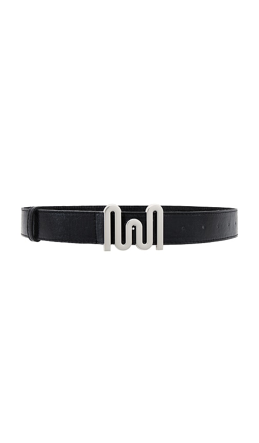 Shop Milkwhite Signature Logo Belt In 블랙