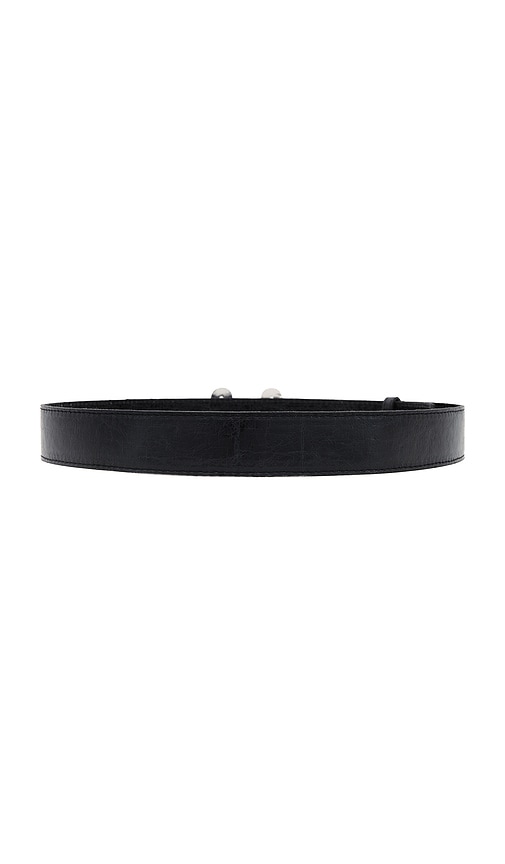 Shop Milkwhite Signature Logo Belt In 블랙