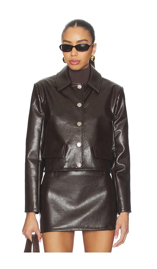 Milkwhite Cropped Faux Leather Jacket