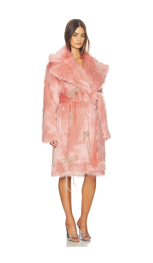  Milkwhite Kunstfellmantel In Pink. 