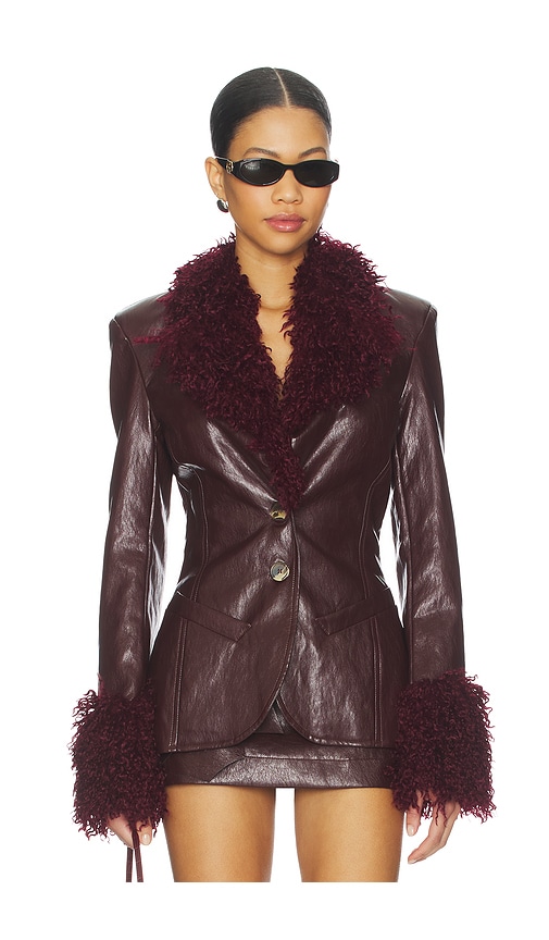 Milkwhite Fitted Blazer With Faux Fur Detail