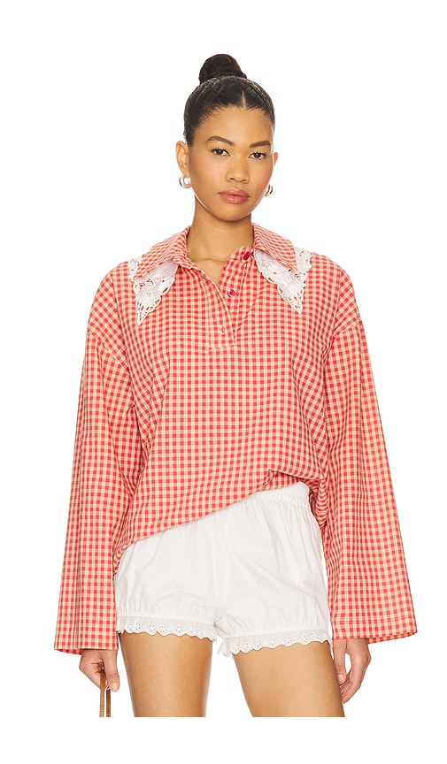Polo Top in Red. - size S (also in L, M)