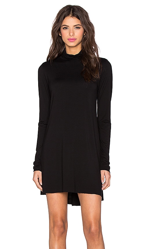 Michael Lauren Leo Turtleneck Mini Dress in Black | REVOLVE