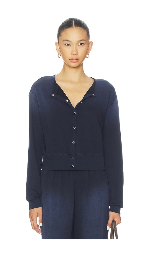 Michael Lauren Novak Snap Front Cardigan In Blue