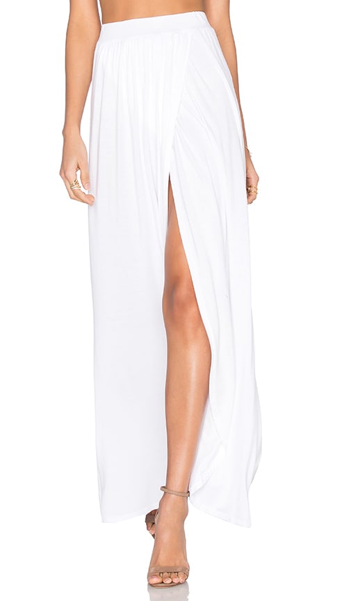 Michael Lauren Indy Wrap Maxi Skirt in White | REVOLVE