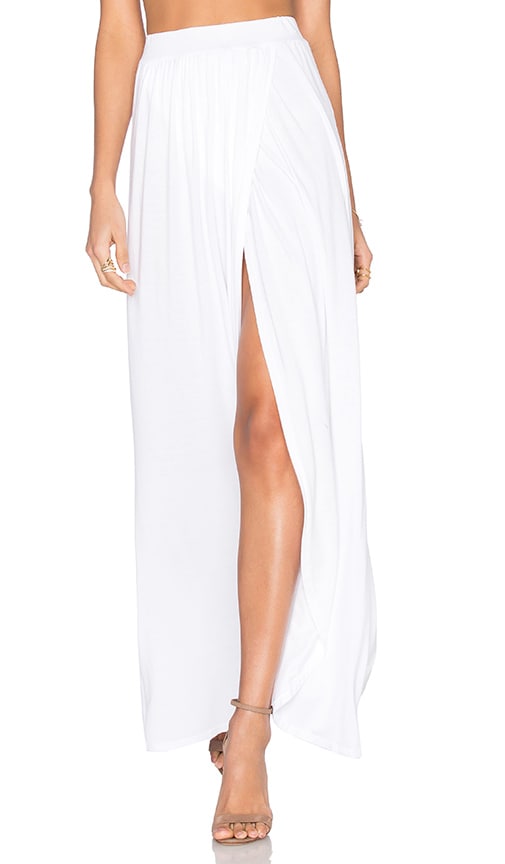 long white wrap skirt