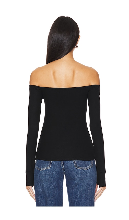  Michael Lauren Lanny Off Shoulder Long Sleeve Top Double Layered Top In Black. Taglia Xs. Also In S, M, L, Xl. 