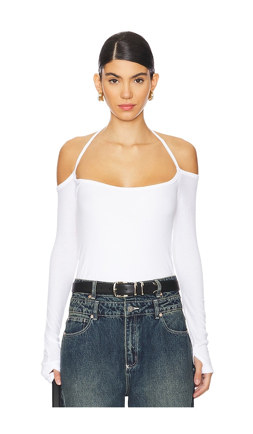 Shop Michael Lauren Dave Halter Neck Top In 화이트