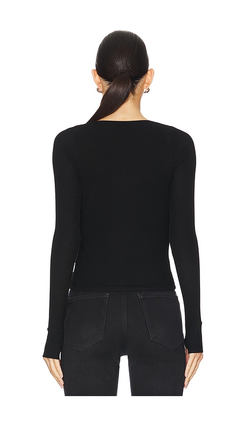  Michael Lauren Stanfield Long Sleeve Fitted Scoop Neck With Cutouts En Color Negro Talla L  (también En M, S, Xl, Xs, Xxl). 