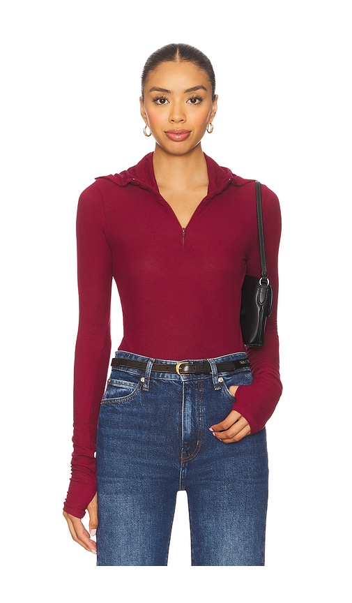 Michael Lauren Jove Long Sleeve Half Zip Top en Burgundy Taille S Also en XS 48 €