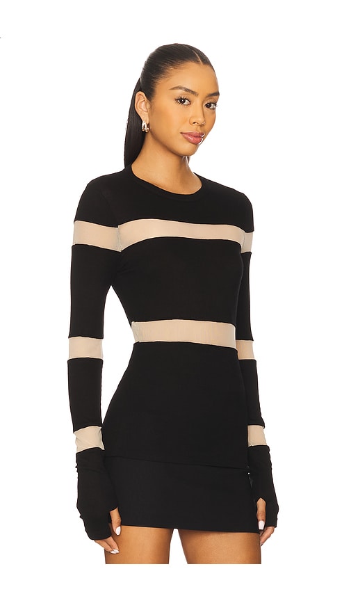Michael Lauren Vex Long Sleeve Fitted Top In Multi