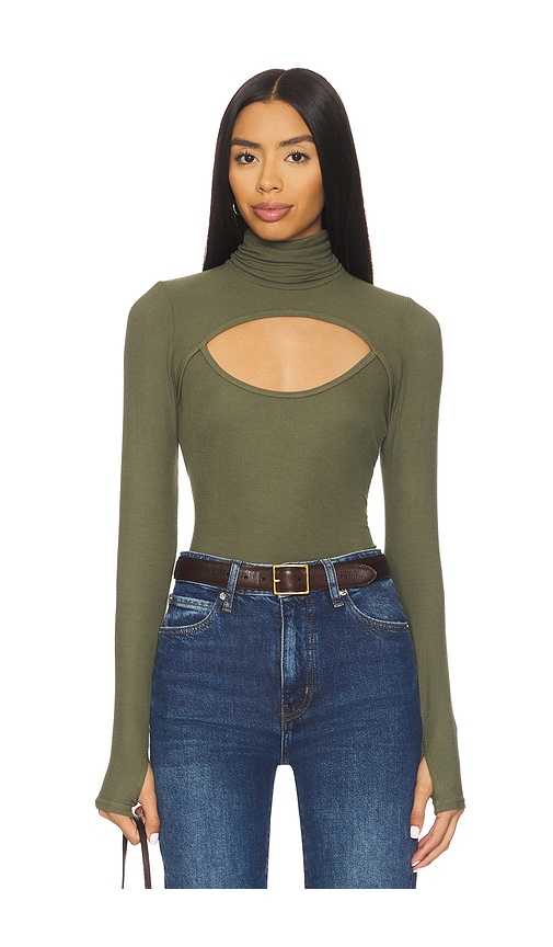Michael Lauren Cade Long Sleeve Turtleneck Top In Gray