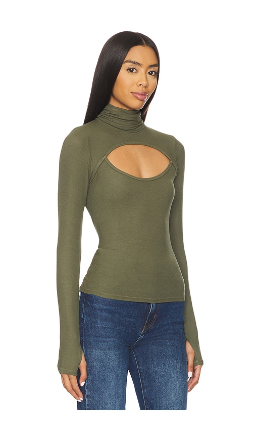 Michael Lauren Cade Long Sleeve Turtleneck Top In Gray