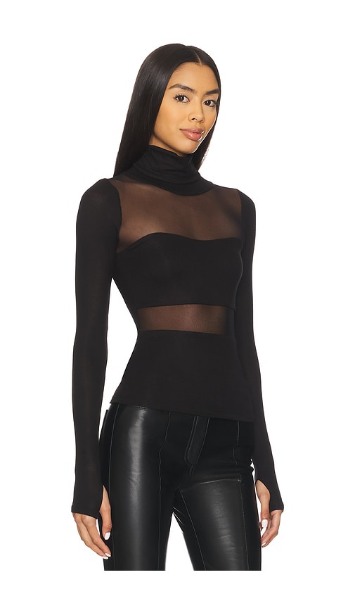  Michael Lauren Rem Long Sleeve Fitted Turtleneck Top En Color Negro Talla L  (también En M, S, Xl, Xs). 