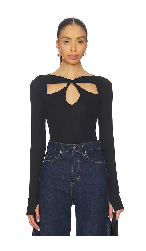 Michael Lauren Aldric Longsleeve Top In Black