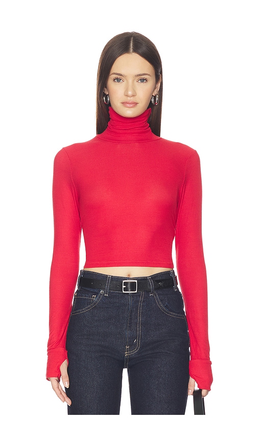 Michael Lauren Cormac Turtleneck Crop Top