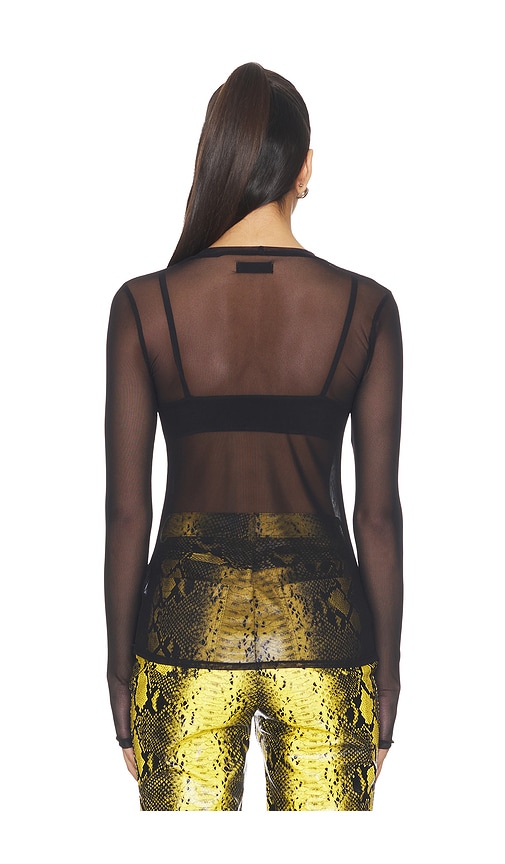  Michael Lauren Langärmliges, Figurbetontes Netztop Vero In Black. Größe S. Also In Xs, M, L, Xl. 