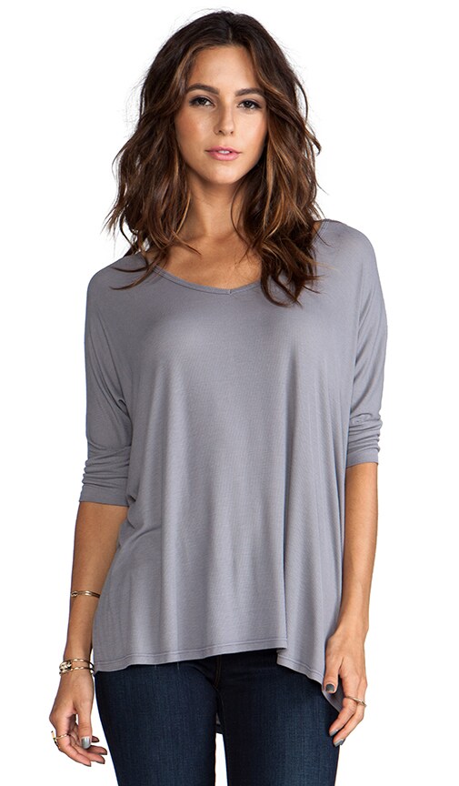 Dylan 3/4 V-Neck Draped Tee