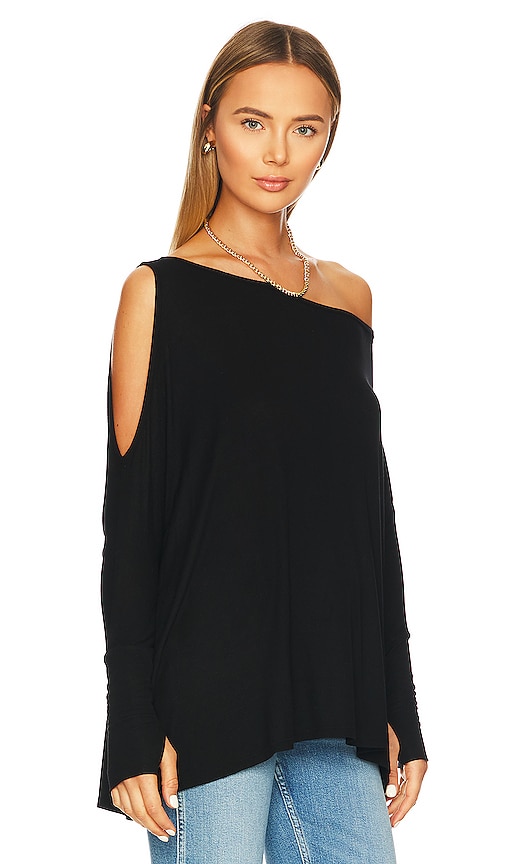 Michael Lauren Deuce Oversized Top In Black
