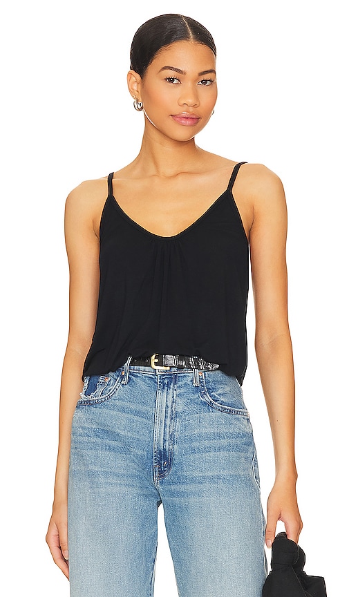 Michael Lauren Pomona Crop Tank in Black