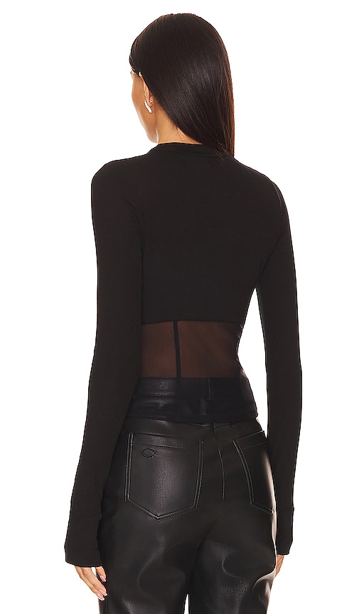  Michael Lauren Korsett-oberteil Mit Mesh Und Rippstruktur Danton In Black. Größe Xs. Also In S, M, L, Xl/1x, Xxl/2x. 