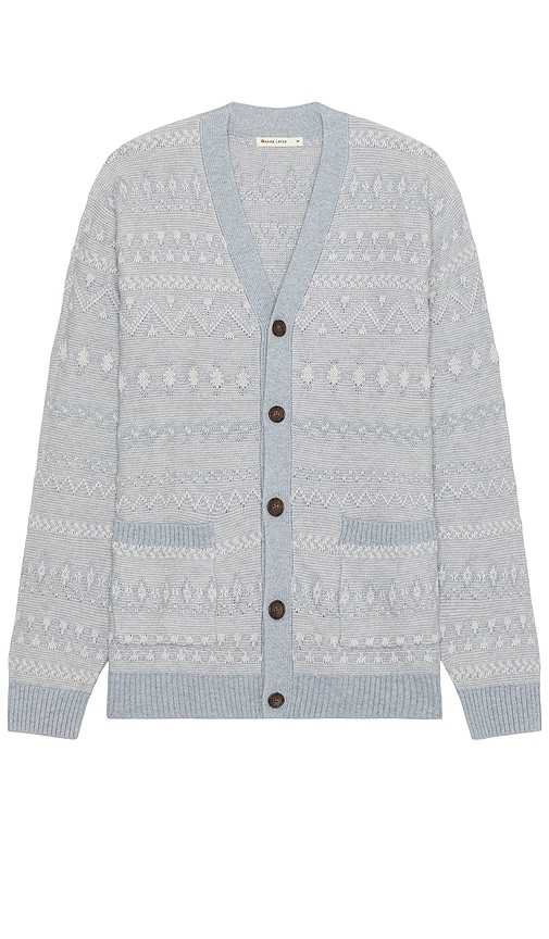 Shop Marine Layer All Over Texture Intarsia Cardigan In Misty Heather & Vapor