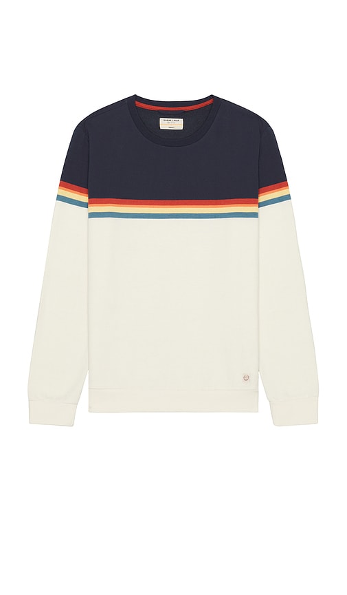 Shop Marine Layer Signature Fleece Colorblock Crewneck Sweatshirt In Grey