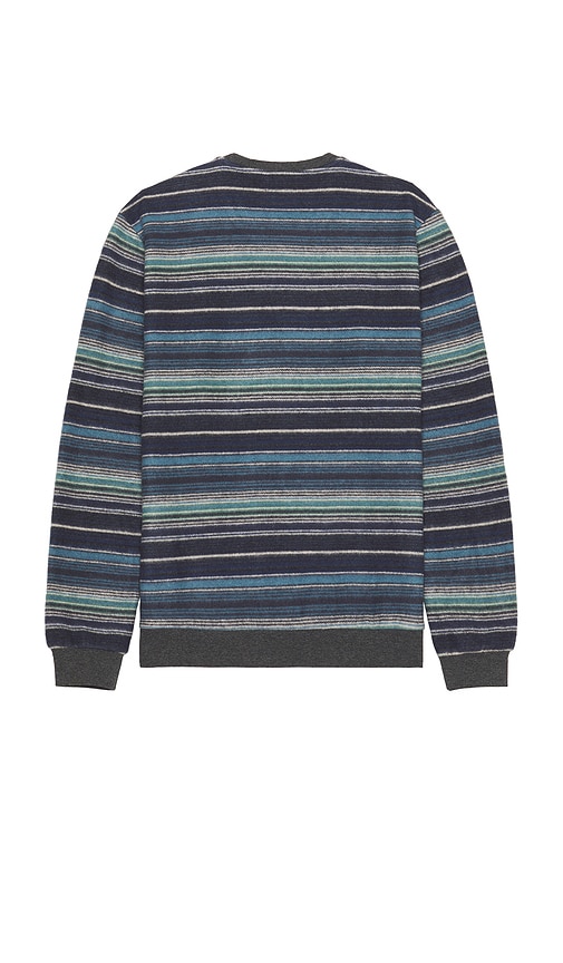 Shop Marine Layer Signature Fleece Out Stripe Crewneck Sweatshirt In Blue