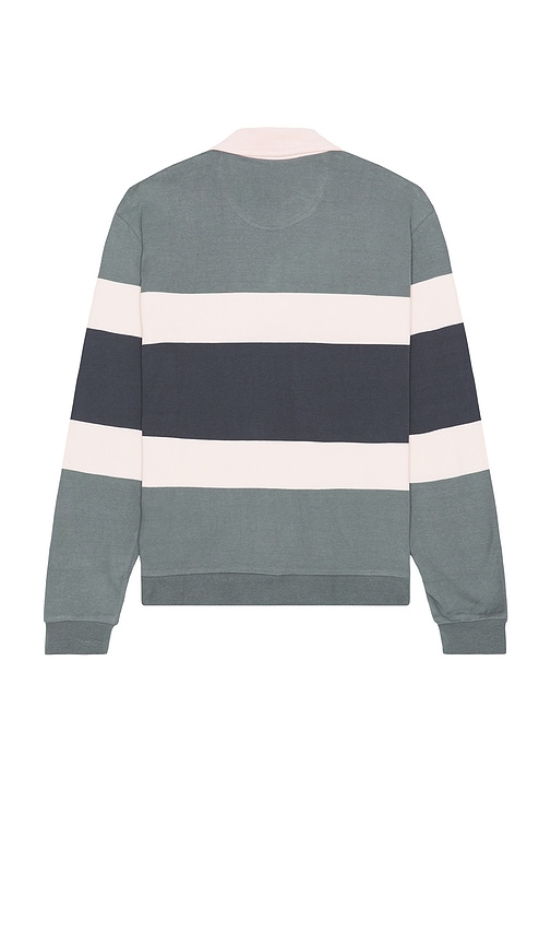 Marine Layer Sueded Rugby Polo In Blue