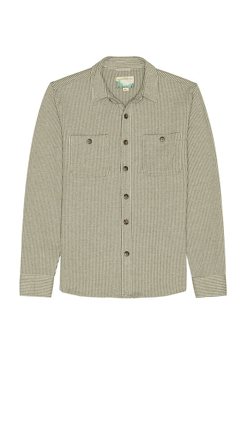Marine Layer Pacifica Stretch Twill Shirt In Green
