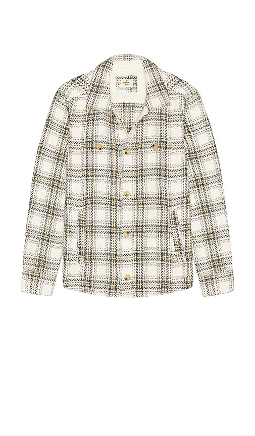 Marine Layer Max Plaid Cotton Twill Overshirt In Brown