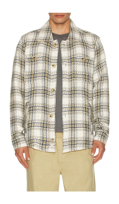  Marine Layer Overshirt Max Herringbone In Cream. Größe S. Also In M, L. 