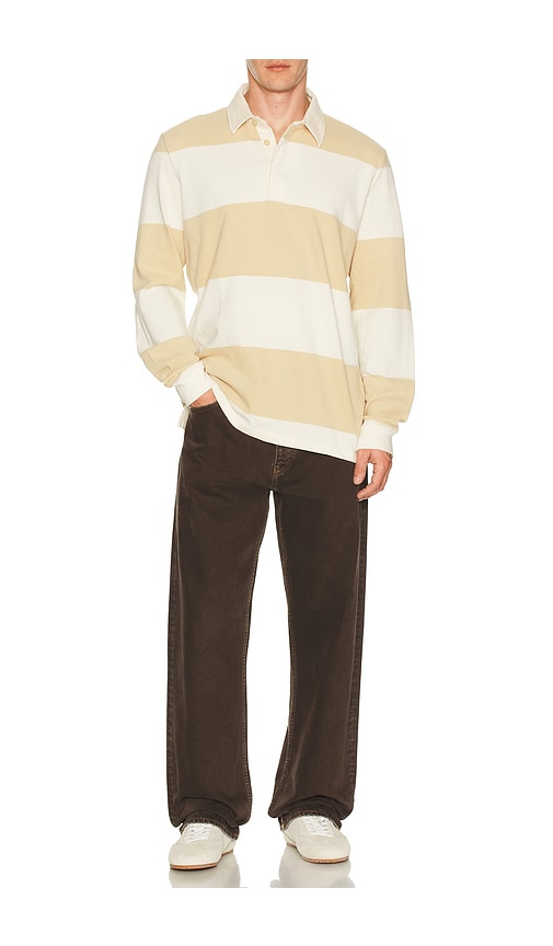  Marine Layer Rugby-poloshirt Sueded In Cream. Größe S. Also In M, L, Xl/1x. 