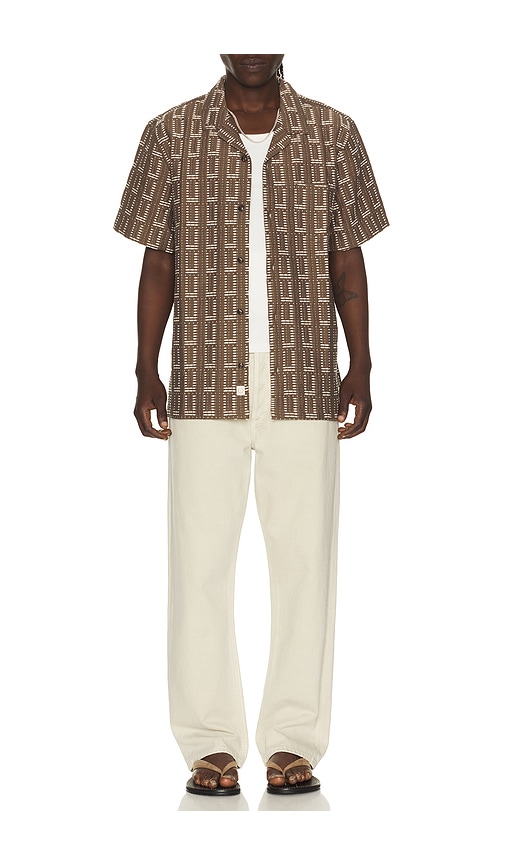  Marine Layer Resort-shirt Dobby In Brown. Größe S. Also In M. 