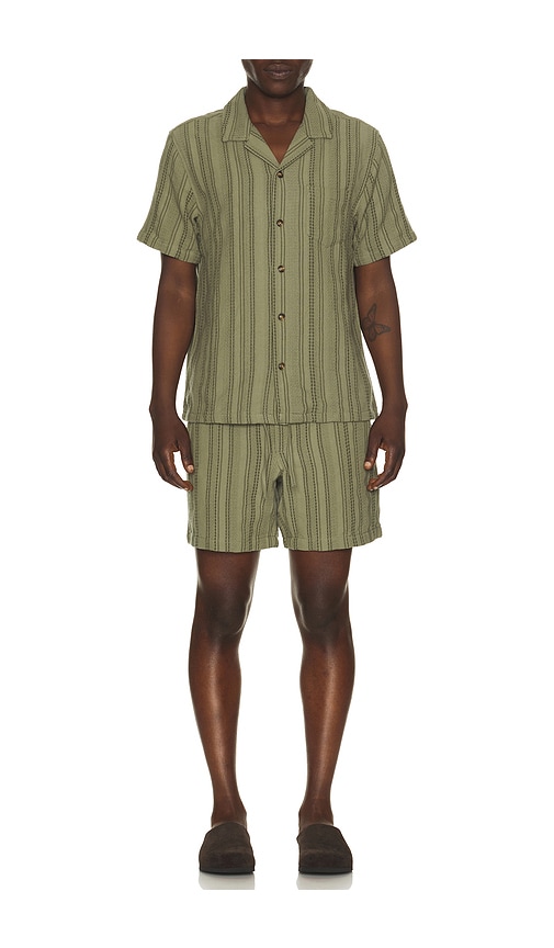  Marine Layer Resort-shirt Dobby In Olive. Größe S. Also In M, L, Xl/1x. 