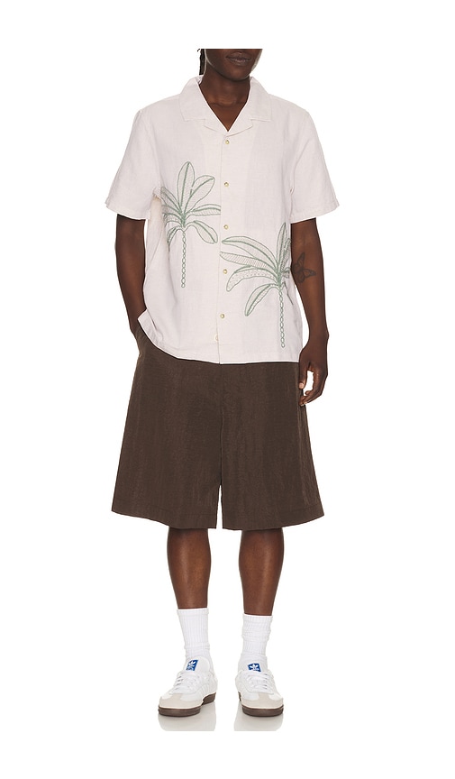  Marine Layer Resort-shirt Embroidered In Cream. Größe S. Also In L, Xl/1x. 