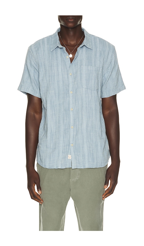 Marine Layer Classic Stretch Selvage Shirt In 蓝色