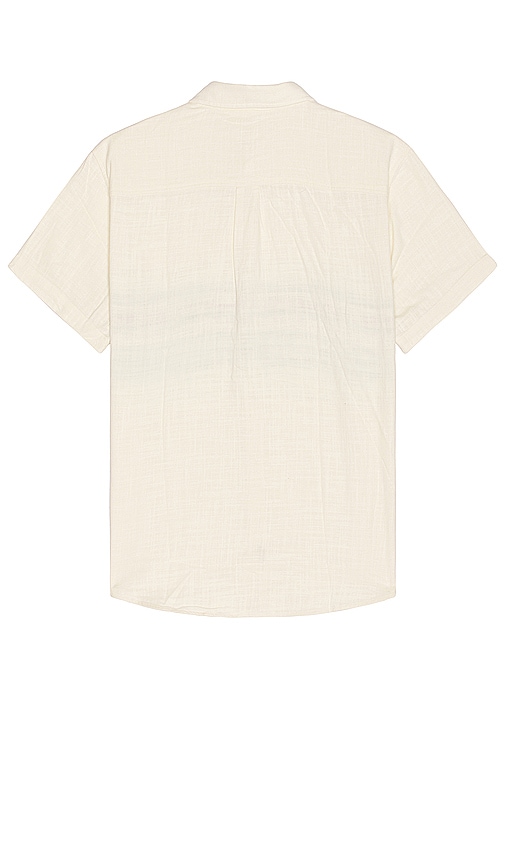 Shop Marine Layer Resort Short Sleeve Stretch Selvage Shirt In Natural Multi Stripe