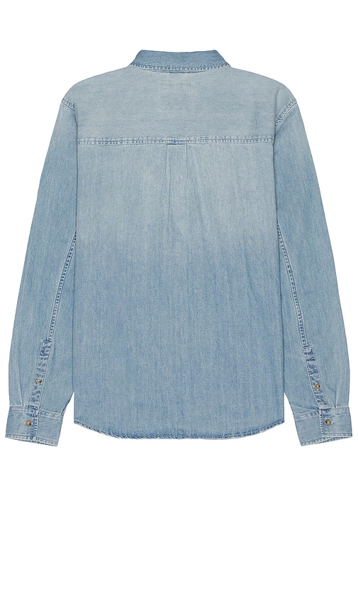 Shop Marine Layer Classic Denim Shirt In Blue Wash