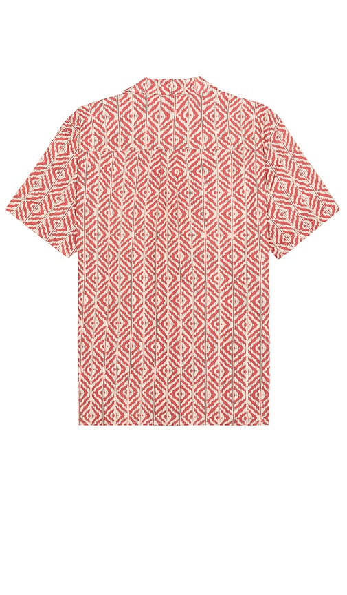 Shop Marine Layer Tencel Linen Resort Shirt In Warm Geo Print