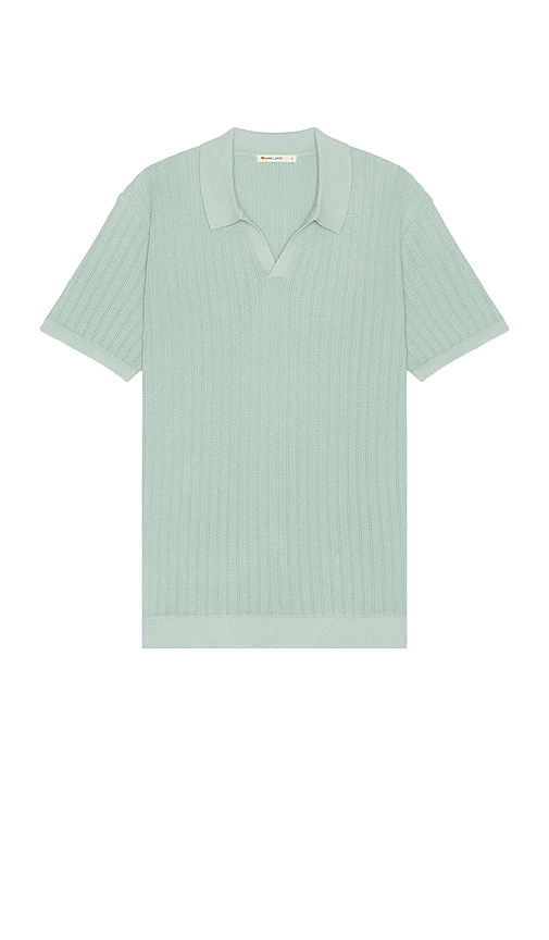 Shop Marine Layer Zig Zag Rib Sweater Polo Shirt In Mint