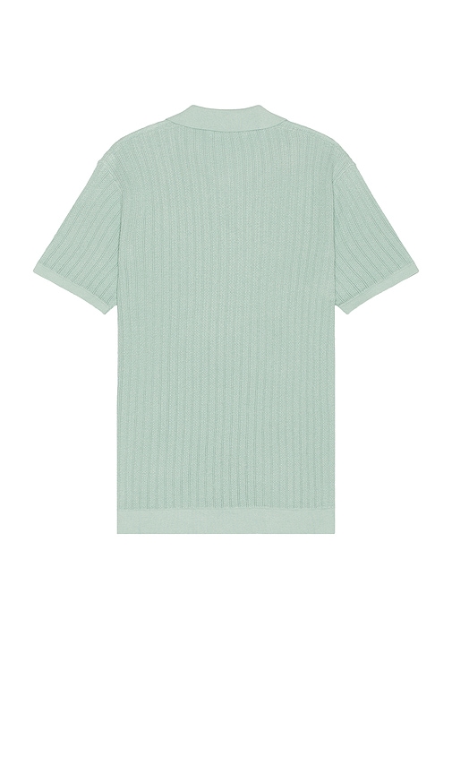 Shop Marine Layer Zig Zag Rib Sweater Polo Shirt In Mint