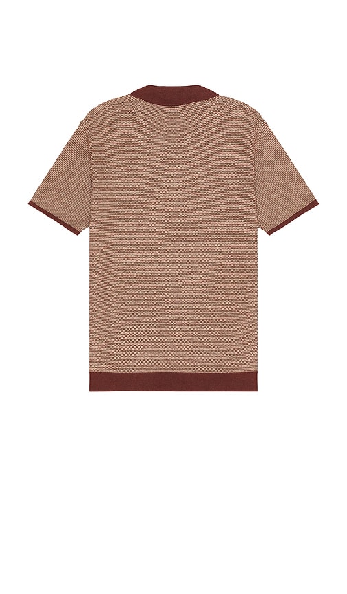 Shop Marine Layer Liam Polo In Burgundy & Natural