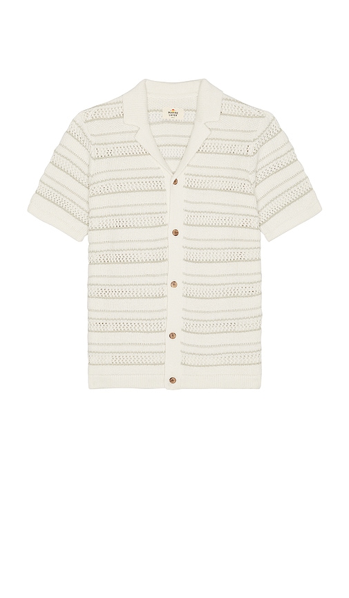 Open Knit Sweater Button Down Shirt in White. - size L (also in M, S, XL/1X) - Marine Layer - Modalova
