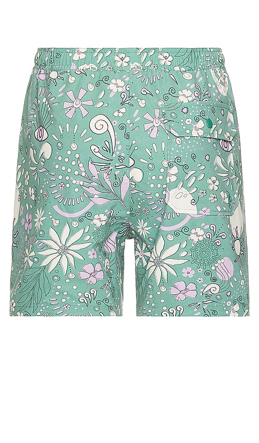 Shop Marine Layer 4 Way Stretch Swim Trunk In Green Floral Print