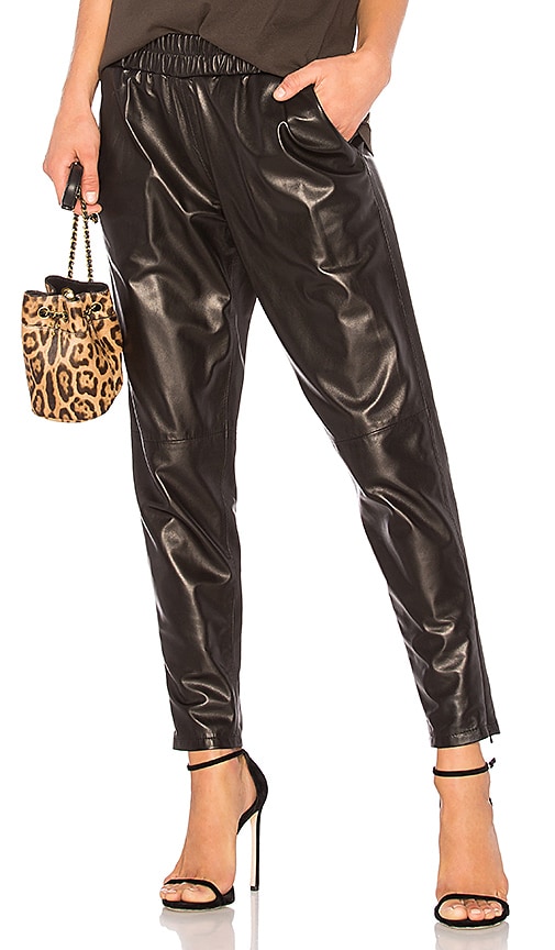 patent leather joggers