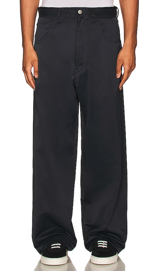 MM6 Maison Margiela 5 Pocket Cotton Poly Satin Pants in Black