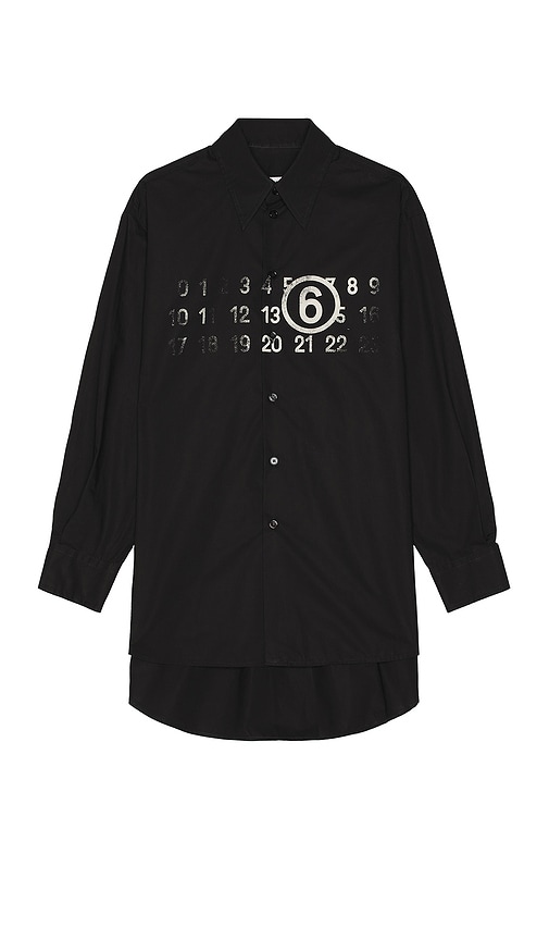 MM6 Maison Margiela Button Down Shirt in Black | REVOLVE