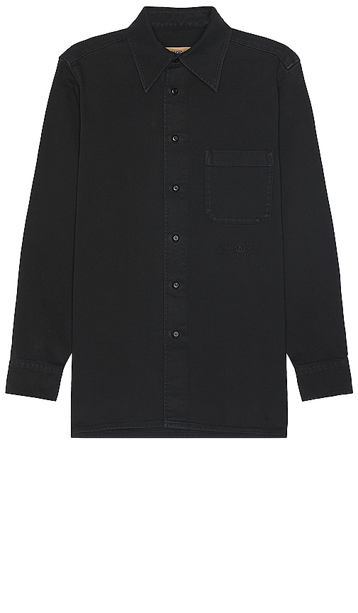 Shop Mm6 Maison Margiela Long Sleeve Shirt In 黑色