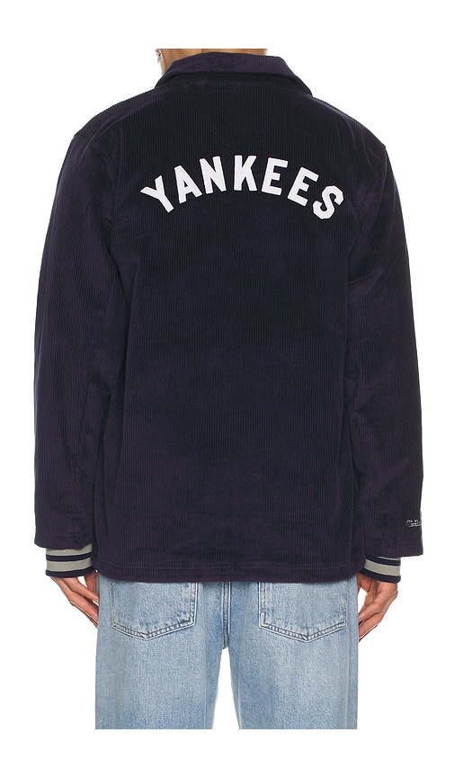 Mitchell & Ness MLB Yankees Off The Busvintage Logo Corduroy Coaches Jacket